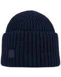 Midnight Coloured Buff Rutger Knitted Beanie on white background #colour_midnight