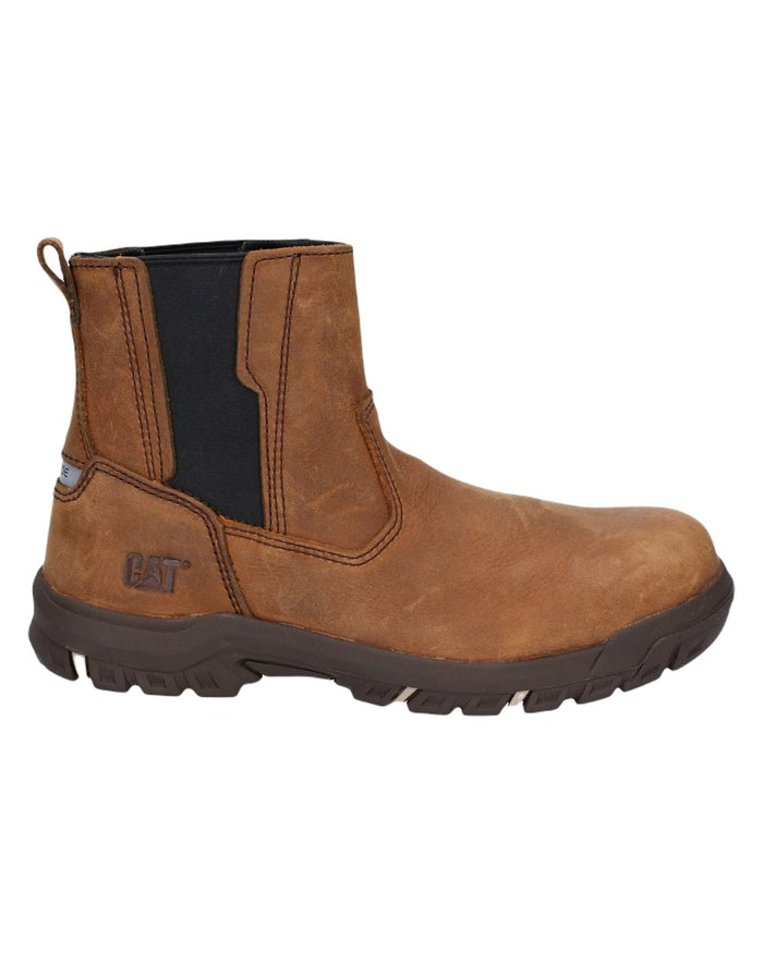 Butterscotch Coloured Caterpillar Abbey Slip On Safety Boots on White Background
#colour_butterscotch