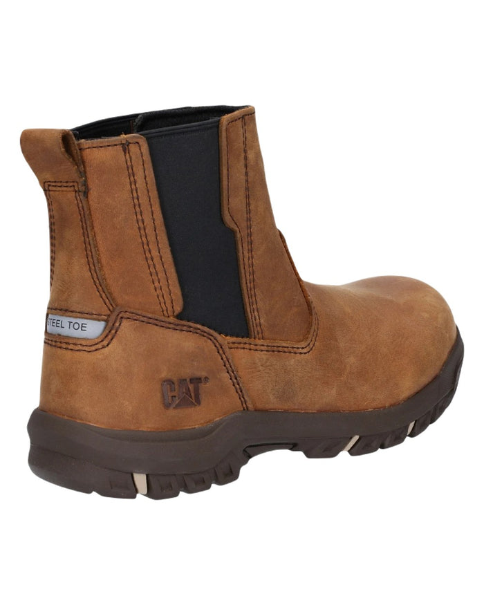 Butterscotch Coloured Caterpillar Abbey Slip On Safety Boots on White Background
#colour_butterscotch