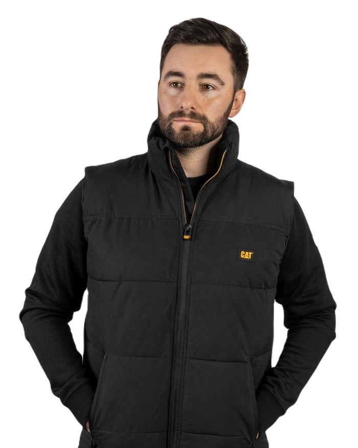 Black Coloured Caterpillar Arctic Zone Vest on White Background
#colour_black
