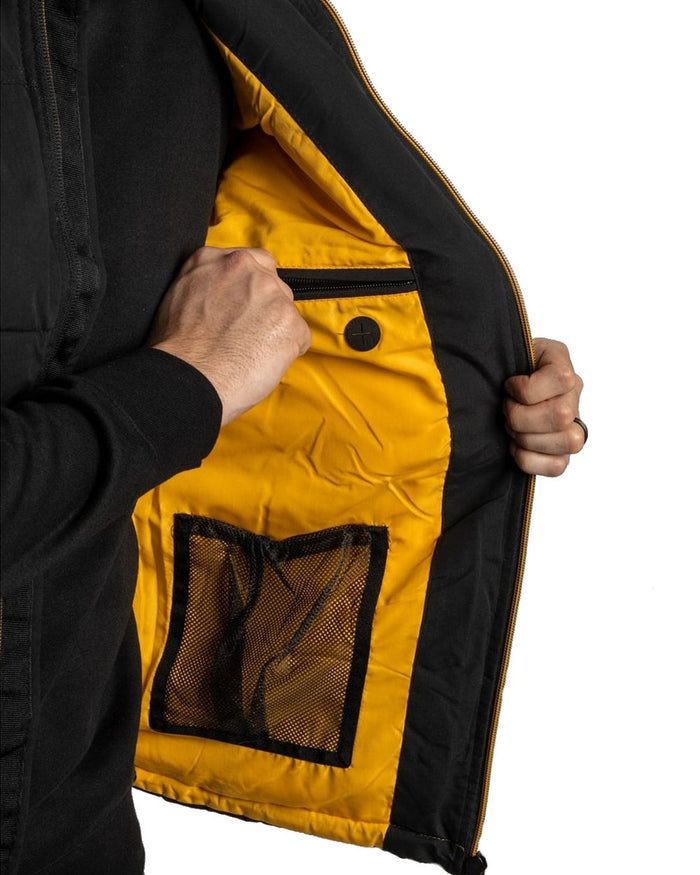 Black Coloured Caterpillar Arctic Zone Vest on White Background
#colour_black