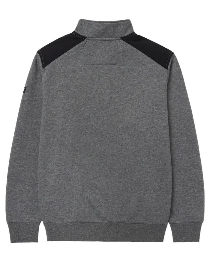 Dark Heather Grey Coloured Caterpillar Essential Quarter Zip Sweatshirt on White Background
#colour_dark-heather-grey