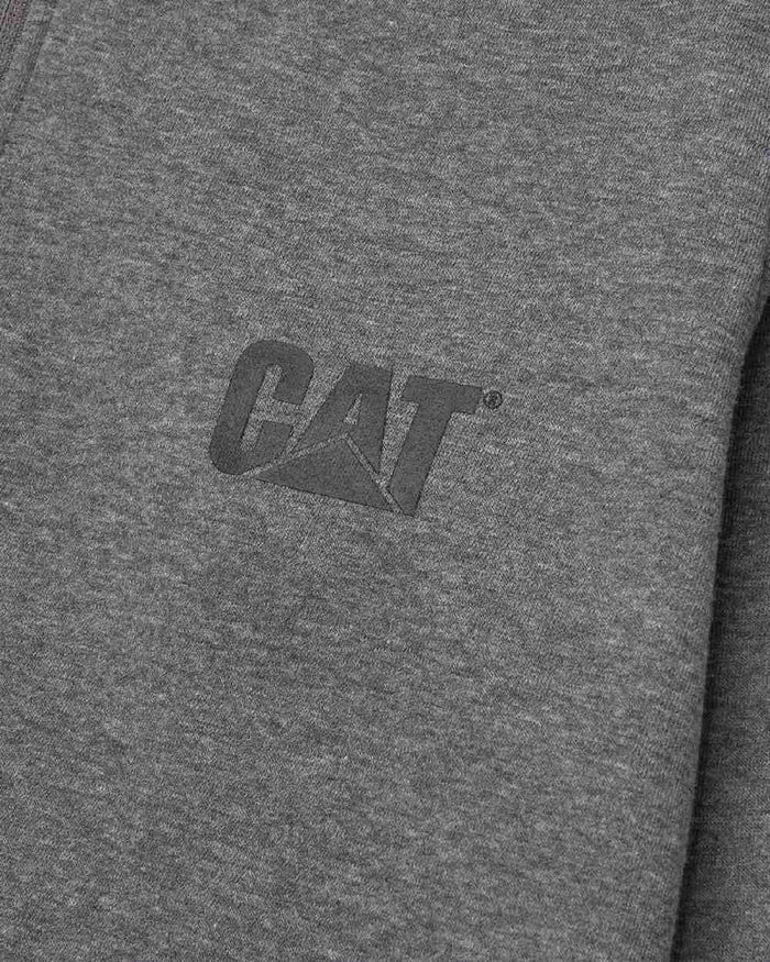 Dark Heather Grey Coloured Caterpillar Essential Quarter Zip Sweatshirt on White Background
#colour_dark-heather-grey