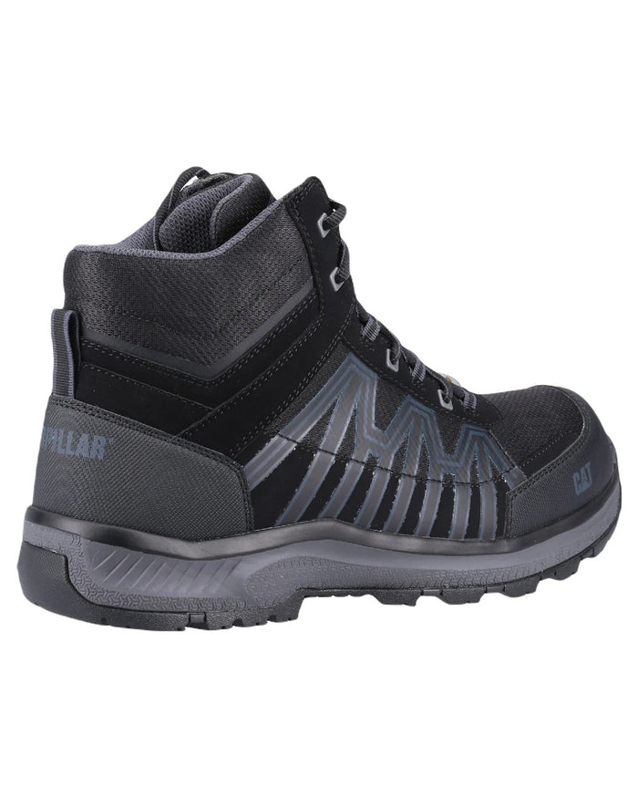 Black Coloured Caterpillar Mens Charge Hiker S3 Safety Boots on White Background
#colour_black