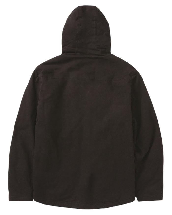 Black Coloured Caterpillar Mens Hooded Sherpa Lined Jacket on White Background
#colour_black