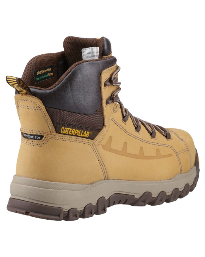 Honey Coloured Caterpillar Threshold Rebound Safety Boots on White Background
#colour_honey