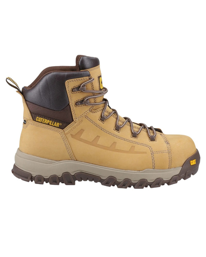 Honey Coloured Caterpillar Threshold Rebound Safety Boots on White Background
#colour_honey