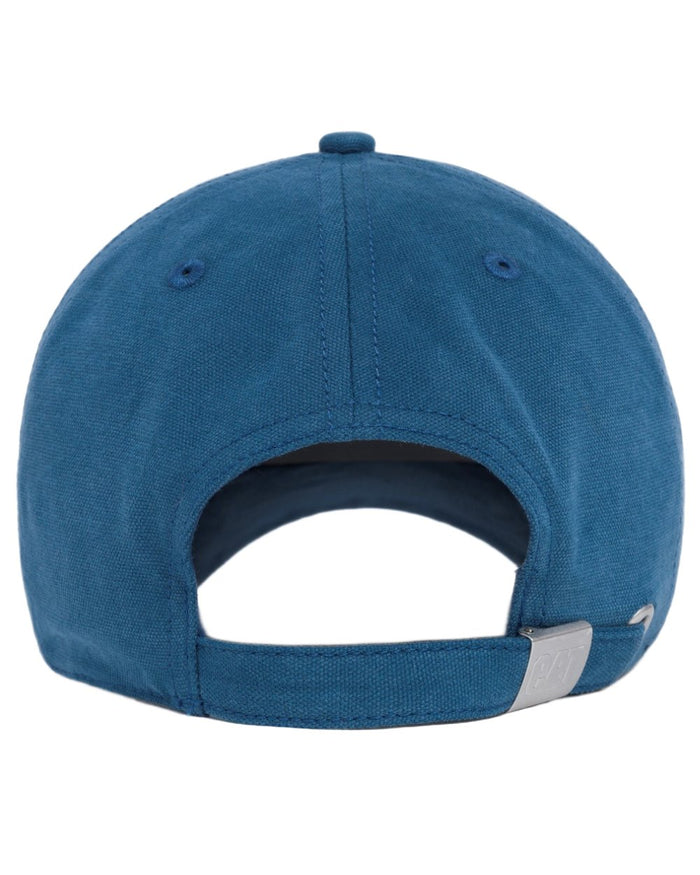 Orion Blue Coloured Caterpillar Trademark Cap on white background #colour_orion-blue