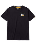 Black Coloured Caterpillar Trademark Tee On A White Background #colour_black