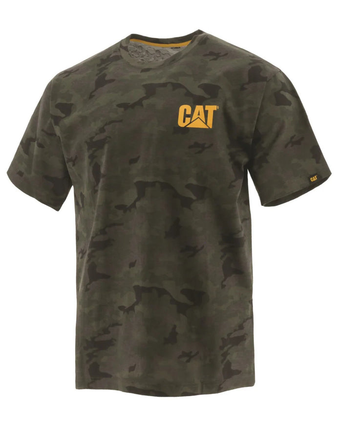 Night Camo Coloured Caterpillar Trademark Tee On A White Background #colour_night-camo