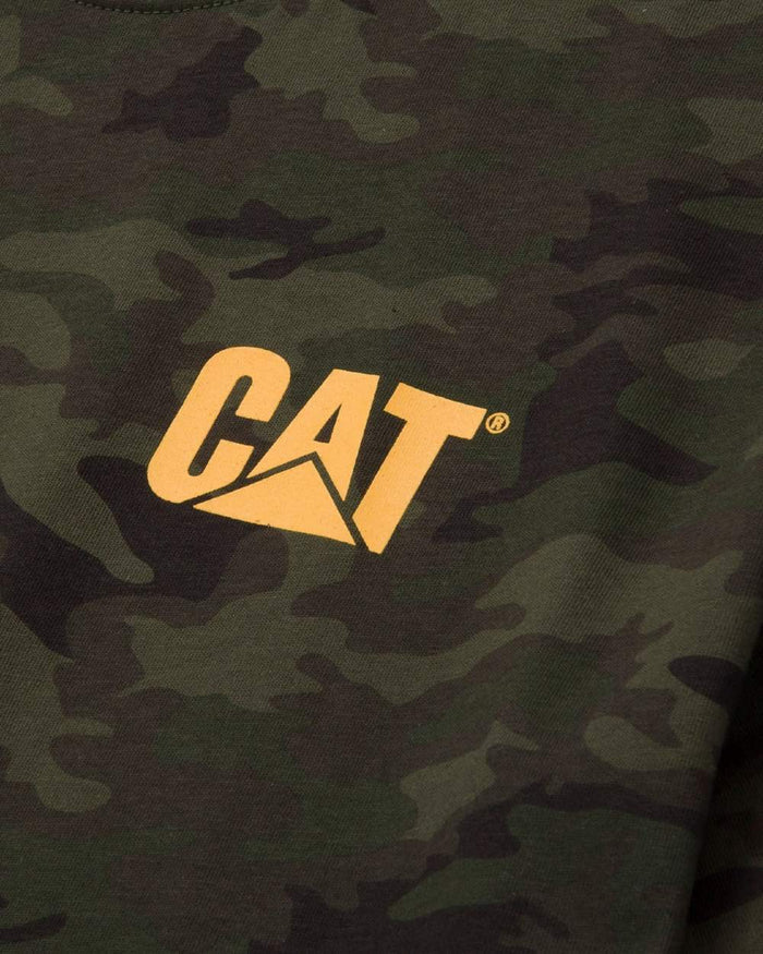 Night Camo Coloured Caterpillar Trademark Tee On A White Background #colour_night-camo