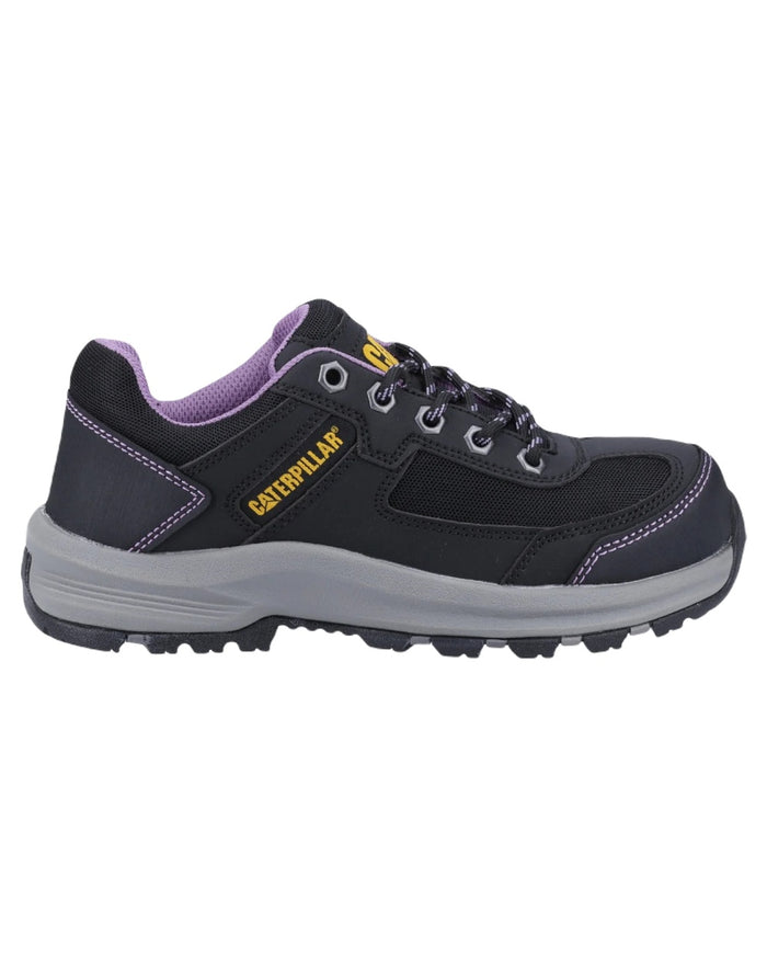Black Lilac Coloured Caterpillar Womens Elmore Safety Work Shoes on White Background
#colour_black-lilac