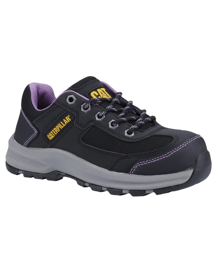 Black Lilac Coloured Caterpillar Womens Elmore Safety Work Shoes on White Background
#colour_black-lilac