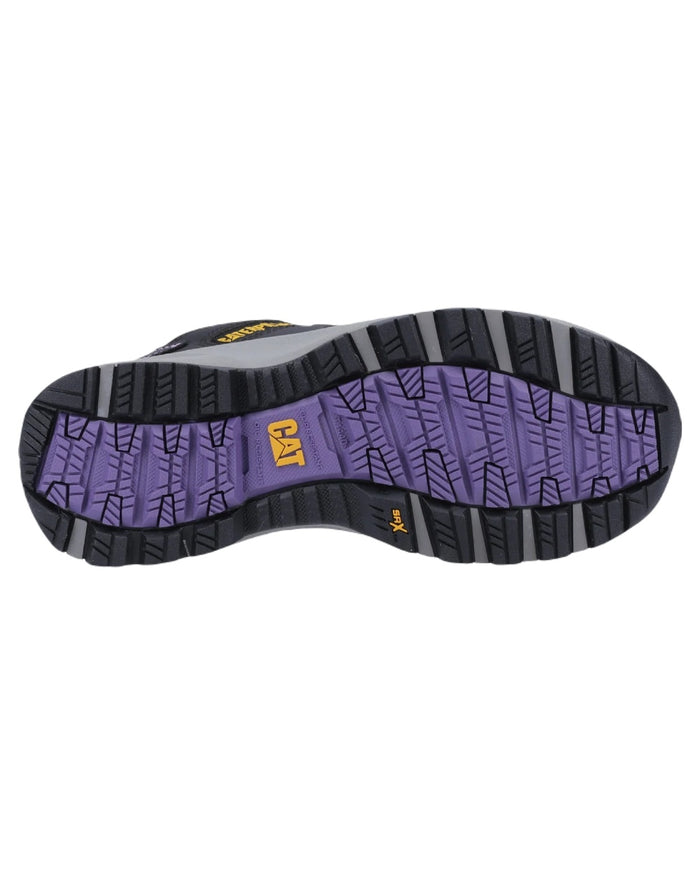 Black Lilac Coloured Caterpillar Womens Elmore Safety Work Shoes on White Background
#colour_black-lilac