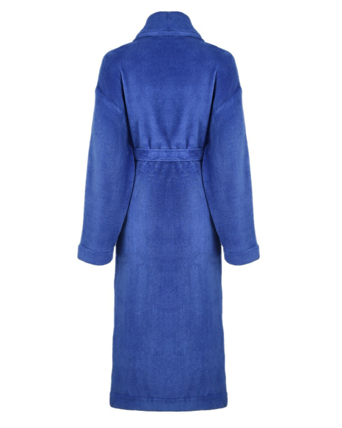 Blue coloured Champion Ava Fleece Dressing Gown on white background #colour_blue