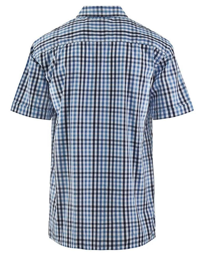 Blue coloured Champion Mens Broadstairs Short Sleeve Shirt on white background #colour_blue