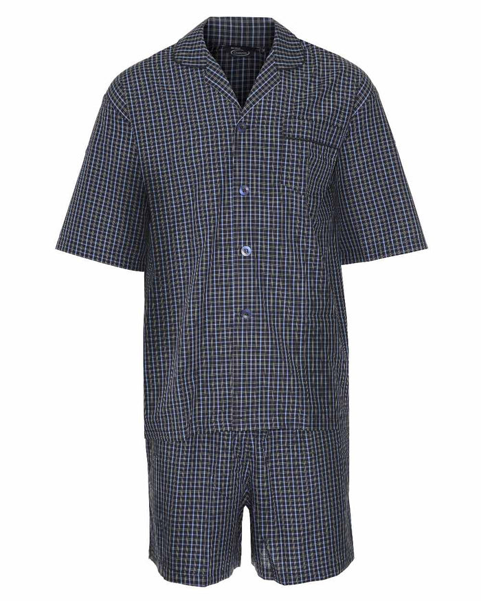Navy Coloured Champion Richmond Shorts Pyjamas On A White Background #colour_navy