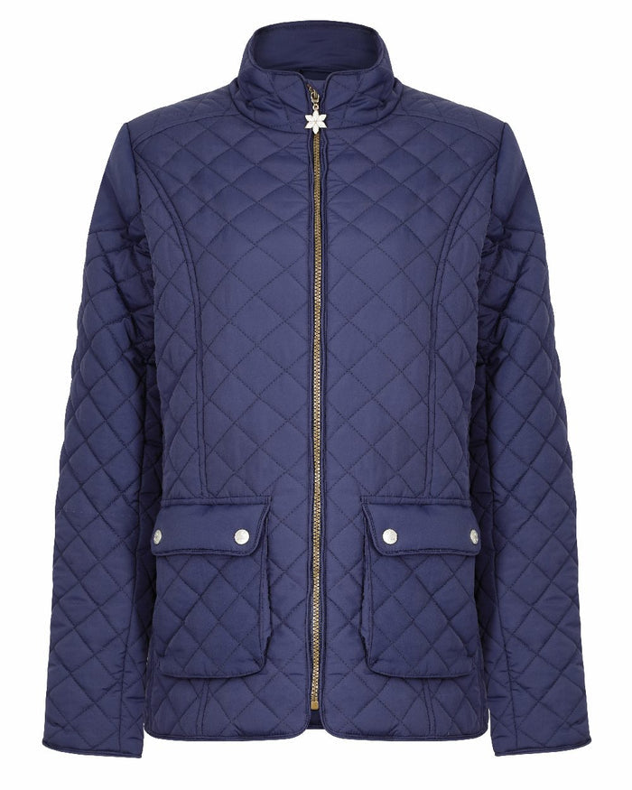 Navy coloured Champion Wisley Quilted Jacket on white background #colour_navy