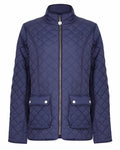 Navy coloured Champion Wisley Quilted Jacket on white background #colour_navy