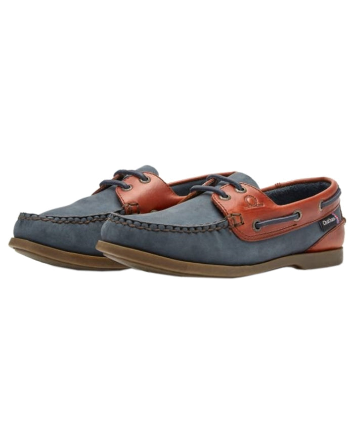 Navy Seahorse Coloured Chatham Mens Bermuda II G2-Leather Boat Shoes on white background #colour_navy-seahorse
