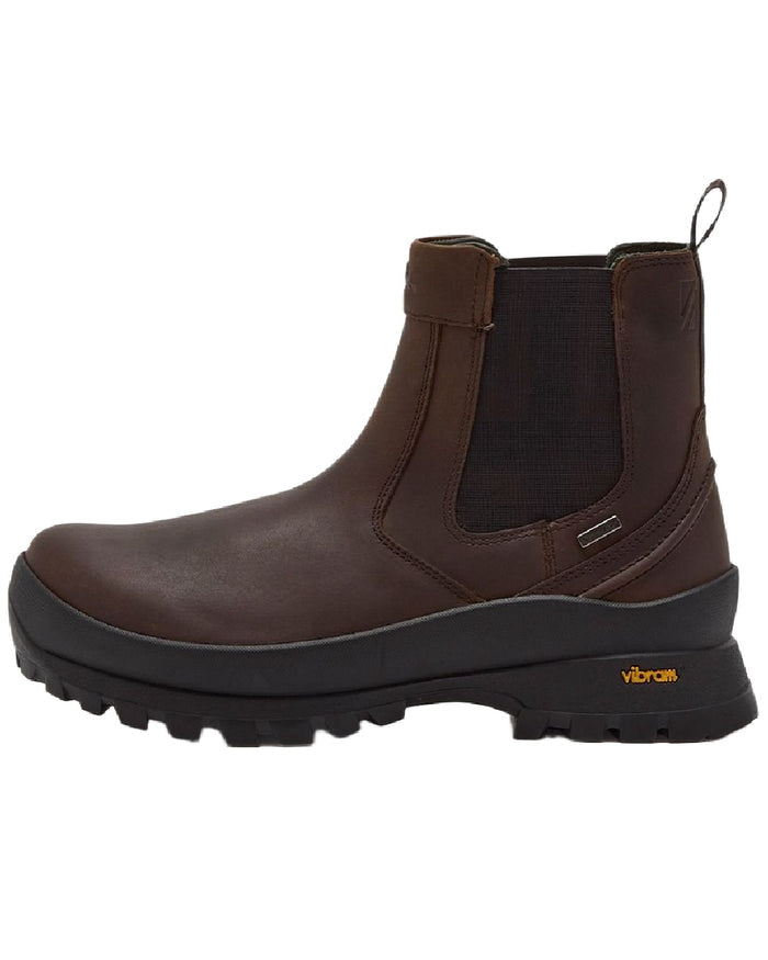 Dark Brown Coloured Chatham Mens Cockley Premium Leather Waterproof Chelsea Boots on white background #colour_dark-brown