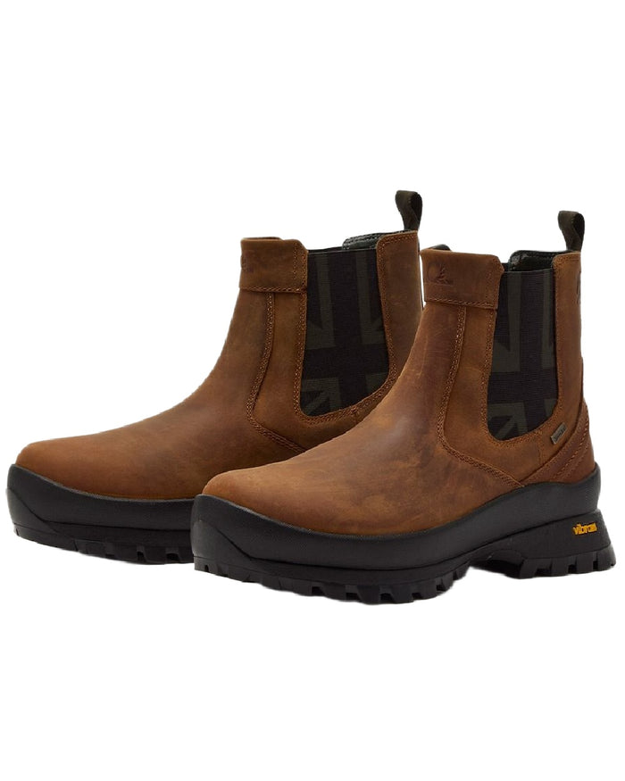 Tan Coloured Chatham Mens Cockley Premium Leather Waterproof Chelsea Boots on white background #colour_tan