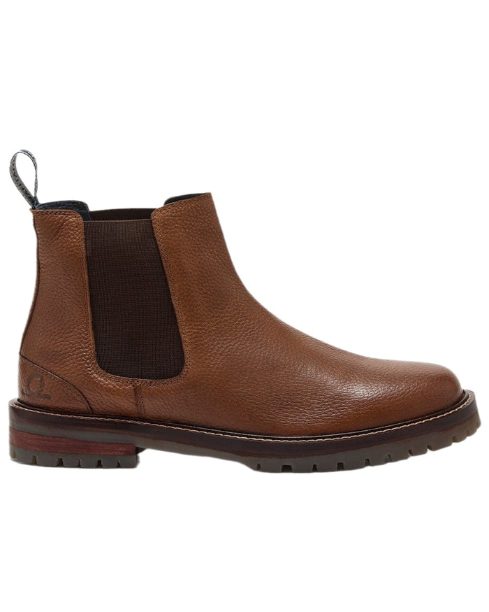 Tan Coloured Chatham Mens Findhorn Classic Leather Chelsea Boots on white background #colour_tan