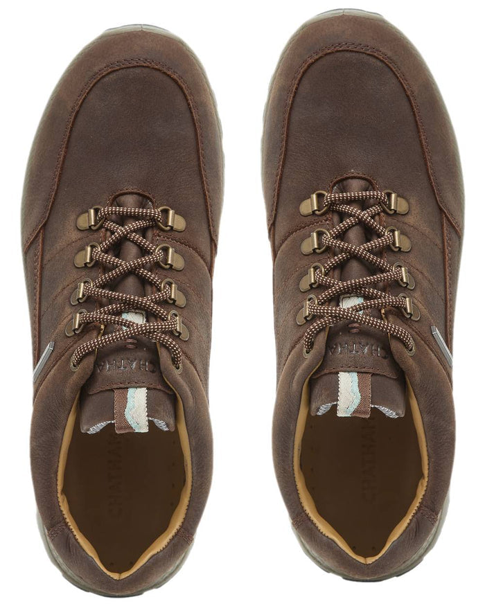 Dark Brown Coloured Chatham Mens Holgate Premium Waterproof Leather Hiking Shoes on white background #colour_dark-brown