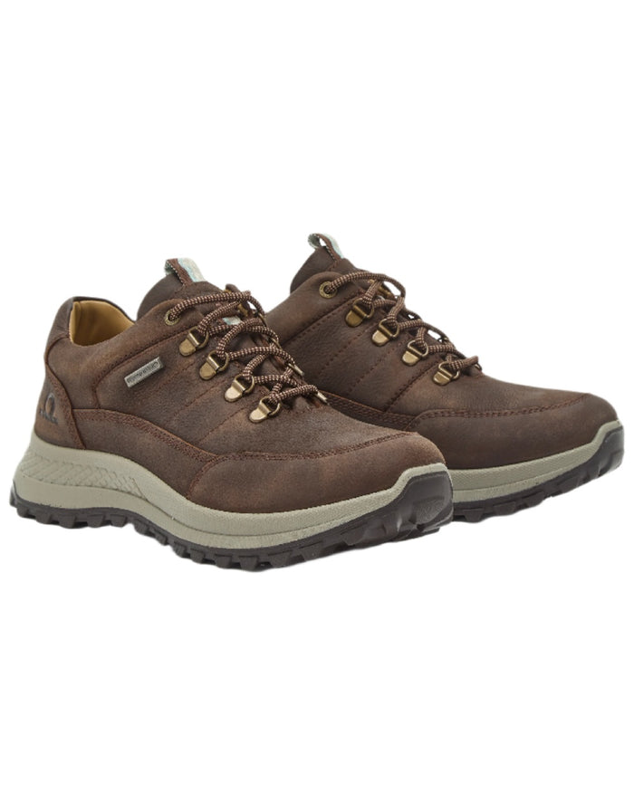 Dark Brown Coloured Chatham Mens Holgate Premium Waterproof Leather Hiking Shoes on white background #colour_dark-brown