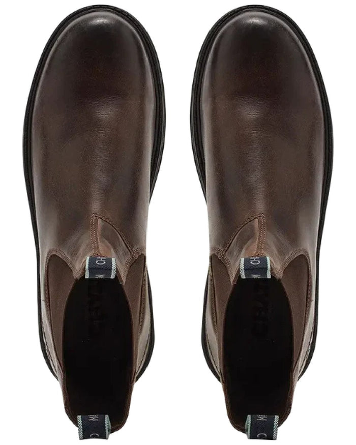 Brown Coloured Chatham Mens Kildale Outdoor Chelsea Boots on white background #colour_brown