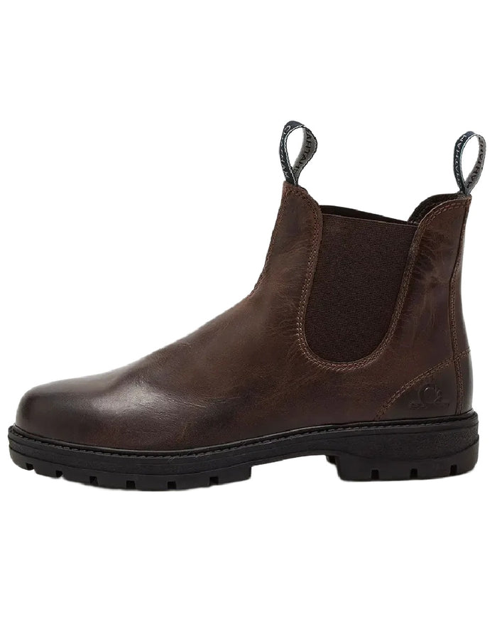 Brown Coloured Chatham Mens Kildale Outdoor Chelsea Boots on white background #colour_brown