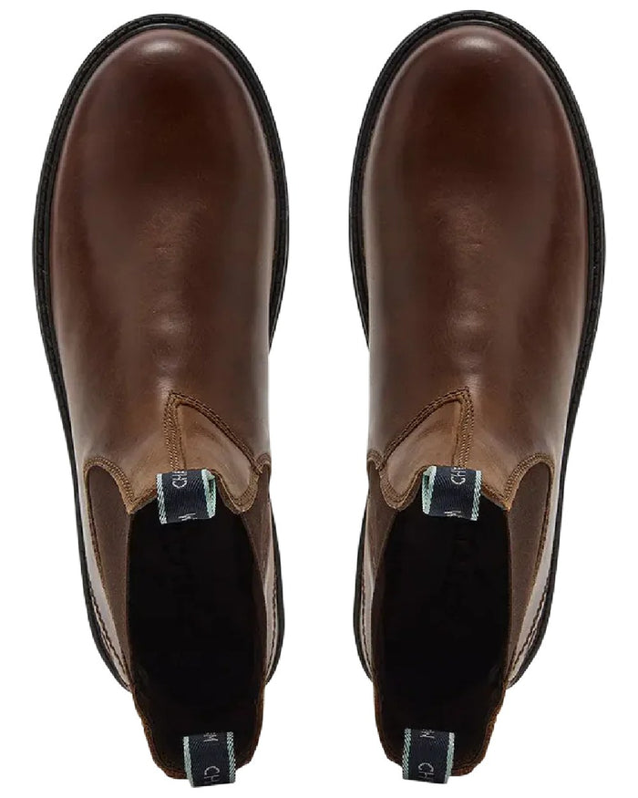 Tan Coloured Chatham Mens Kildale Outdoor Chelsea Boots on white background #colour_tan