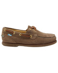 Fossil coloured Chatham Mens Lyme G2 Premium Nubuck Boat Shoes on white background #colour_fossil