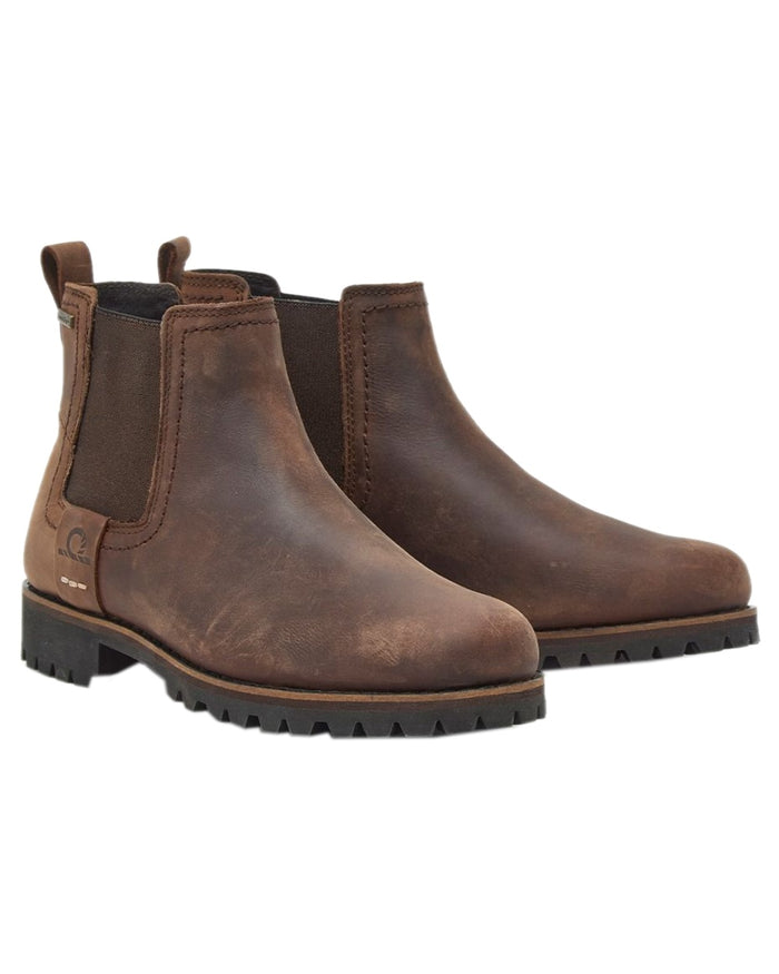 Chocolate Coloured Chatham Mens Southill II Waterproof Chelsea Boots on white background #colour_chocolate