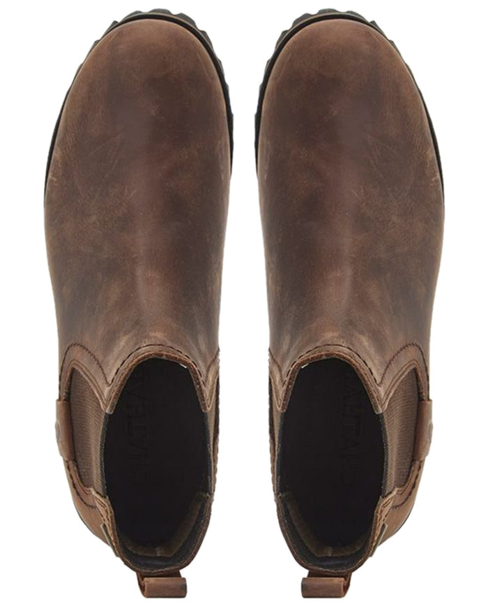 Chocolate Coloured Chatham Mens Southill II Waterproof Chelsea Boots on white background #colour_chocolate