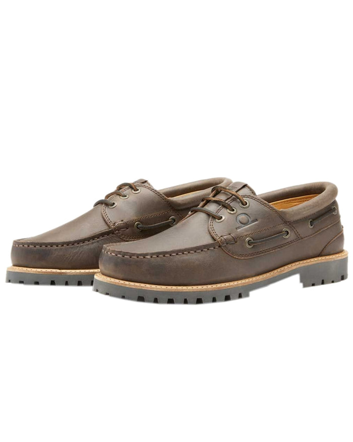 Dark Brown Coloured Chatham Mens Sperrin-Winter Boat Shoes on white background #colour_dark-brown