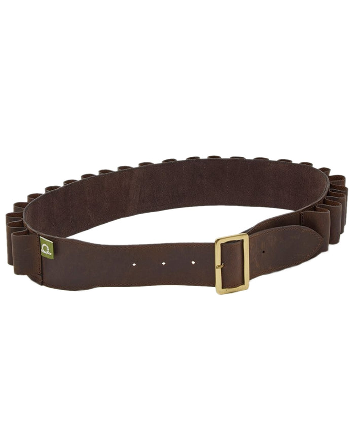 Brown Coloured Chatham Premium Antique Oiled Leather 12 Gauge Cartridge Belt on white background #colour_brown