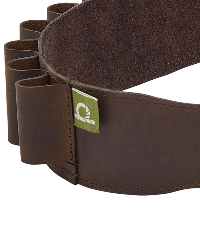 Brown Coloured Chatham Premium Antique Oiled Leather 12 Gauge Cartridge Belt on white background #colour_brown