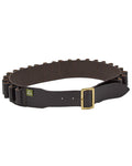 Dark Brown Coloured Chatham Premium Pull Up Leather 12 Gauge Cartridge Belt on white background #colour_dark-brown