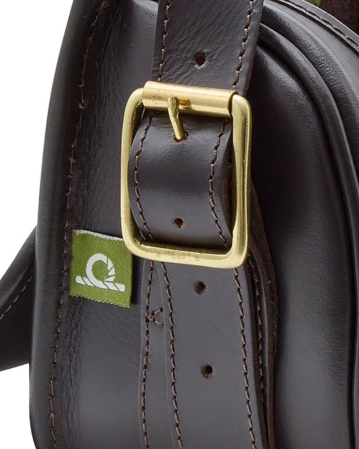 Dark Brown Coloured Chatham Premium Pull Up Leather Cartridge Bag on white background #colour_dark-brown