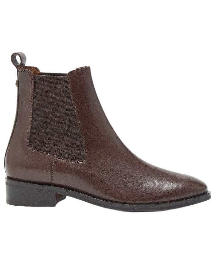 Dark Brown Coloured Chatham Womens Allerton Premium Leather Chelsea Boots on white background #colour_dark-brown