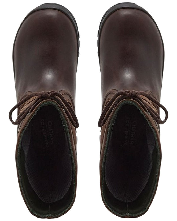 Dark Brown Coloured Chatham Womens Cheltenham Premium Leather Waterproof Tall Boots on white background #colour_dark-brown