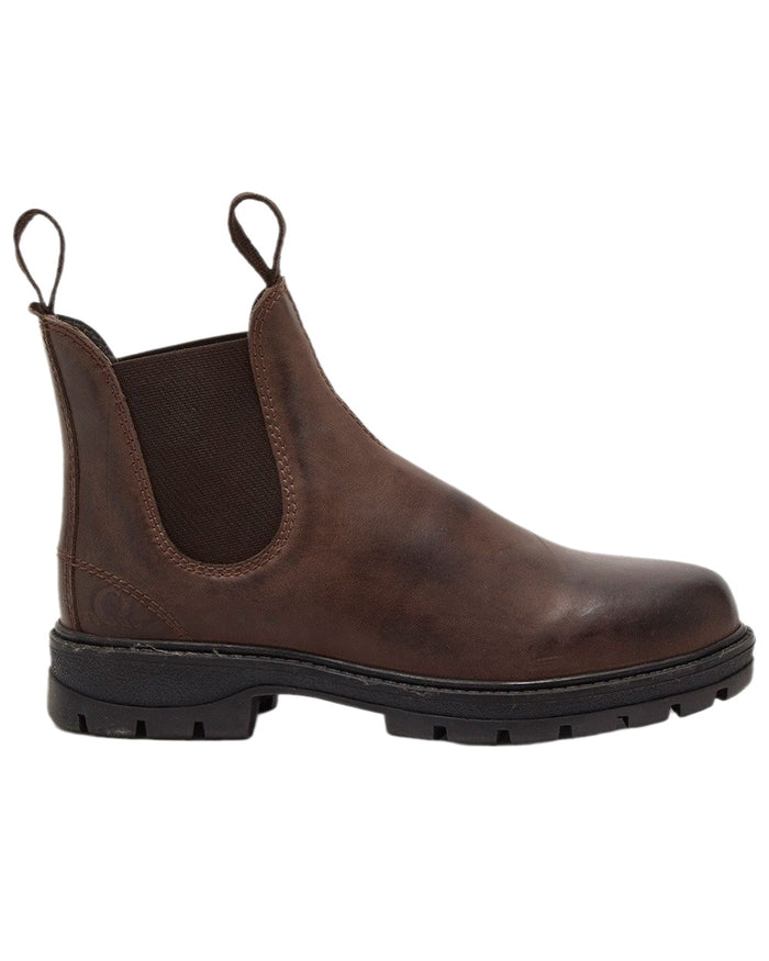 Brown Coloured Chatham Womens Oasby Premium Leather Outdoor Chelsea Boots on white background #colour_brown