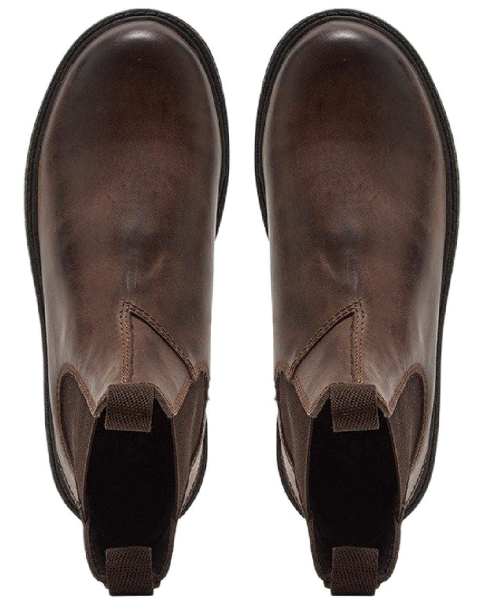 Brown Coloured Chatham Womens Oasby Premium Leather Outdoor Chelsea Boots on white background #colour_brown