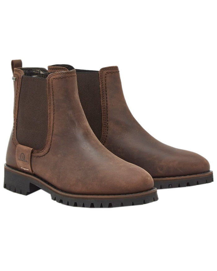 Chocolate Coloured Chatham Womens Olympia II-Premium Leather Waterproof Chelsea Boots on white background #colour_chocolate