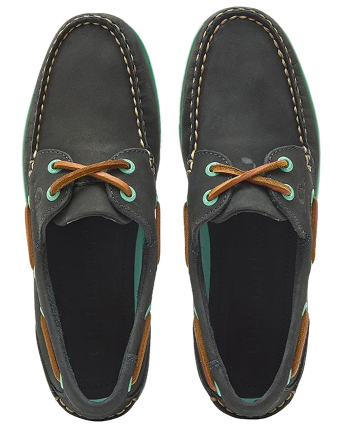 Navy Coloured Chatham Womens Pippa II G2 Leather Boat Shoes on white background #colour_navy