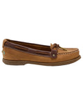 Walnut Brown Snake coloured Chatham Womens Rota G2 Nubuck Slip On Boat Shoes on white background #colour_walnut-brown-snake