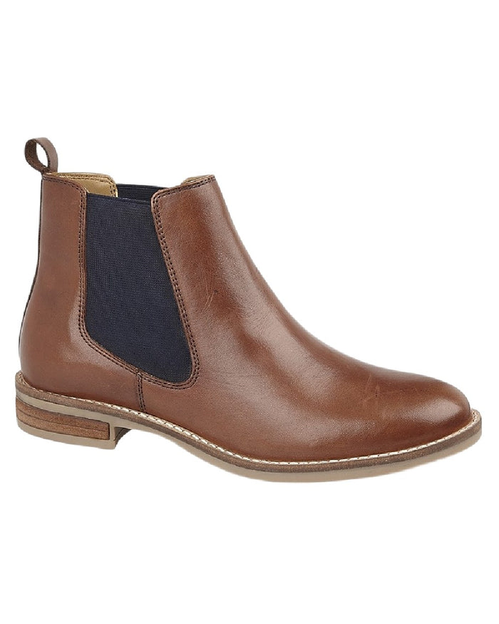 Cognac Tan Coloured Cipriata Womens Alexandra Twin Gusset Ankle Boots on White Background
#colour_cognac-tan