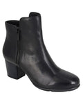 Black Coloured Cipriata Womens Cleope Twin Zip Pull On Ankle Boots on White Background
#colour_black