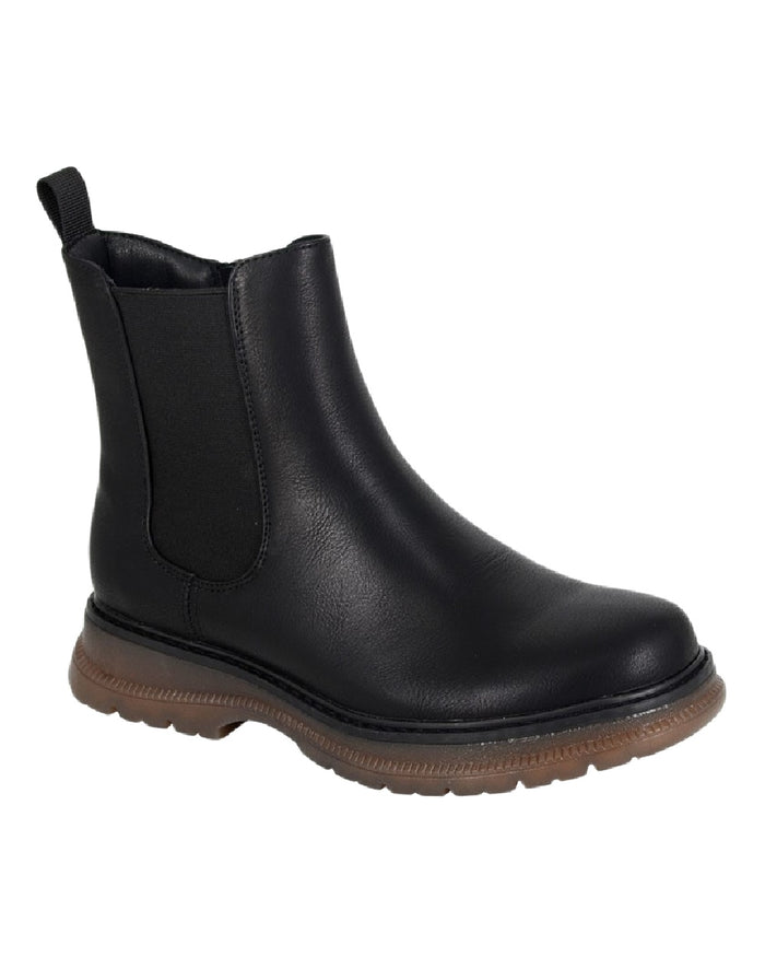 Black Matt Coloured Cipriata Womens Jessica Single Gusset Inside Zip Ankle Boots on White Background
#colour_black-matt